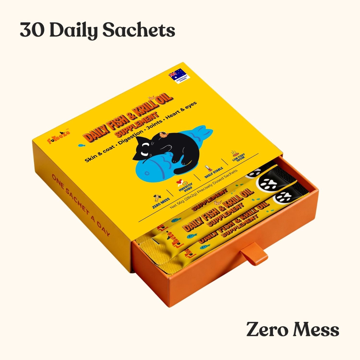 No Fridge. No Mess. — Fureeze® Daily Fish & Krill Oil Supplement