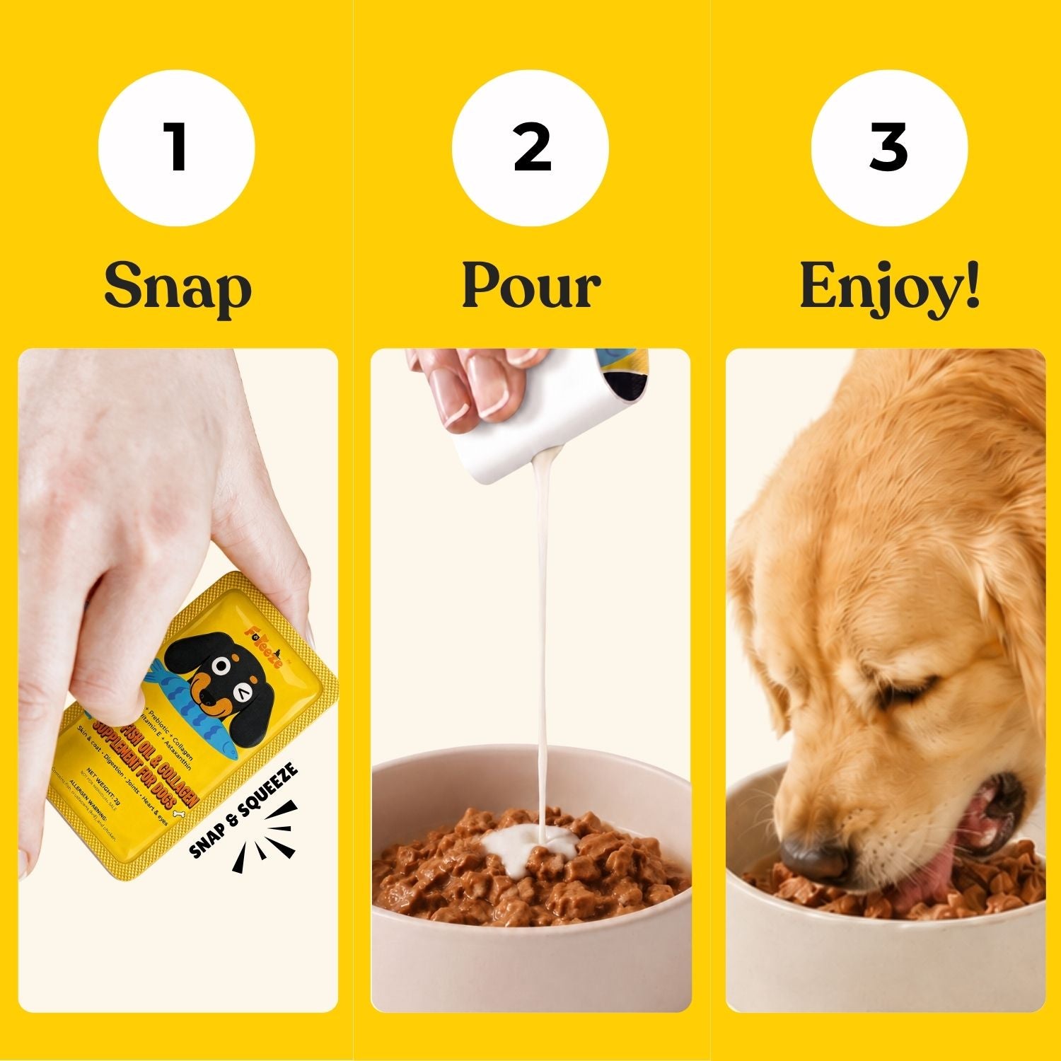 No Fridge. No Mess. — Fureeze® Snap-pack Daily Fish Oil & Collagen Supplement For Dogs