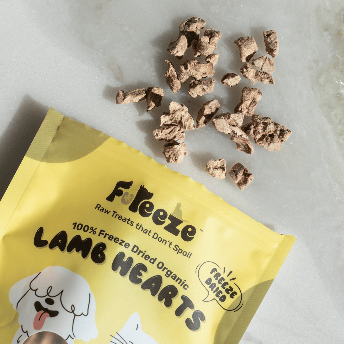 Freeze Dried Organic Lamb Hearts 50g