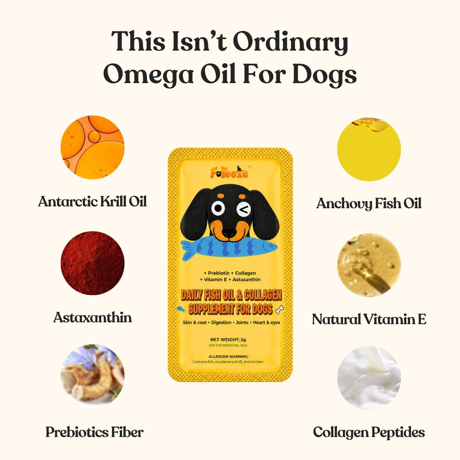 No Fridge. No Mess. — Fureeze® Snap-pack Daily Fish Oil & Collagen Supplement For Dogs
