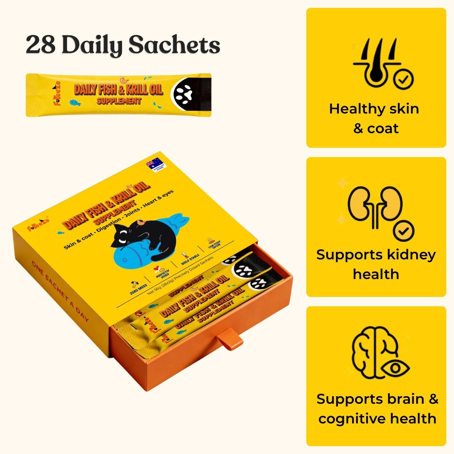 No Fridge. No Mess. — Fureeze® Daily Fish & Krill Oil Supplement