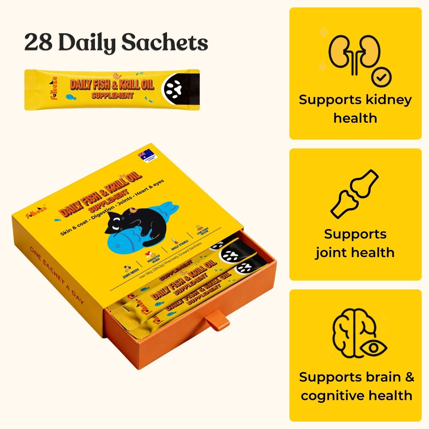 No Fridge. No Mess. — Fureeze® Daily Fish & Krill Oil Supplement