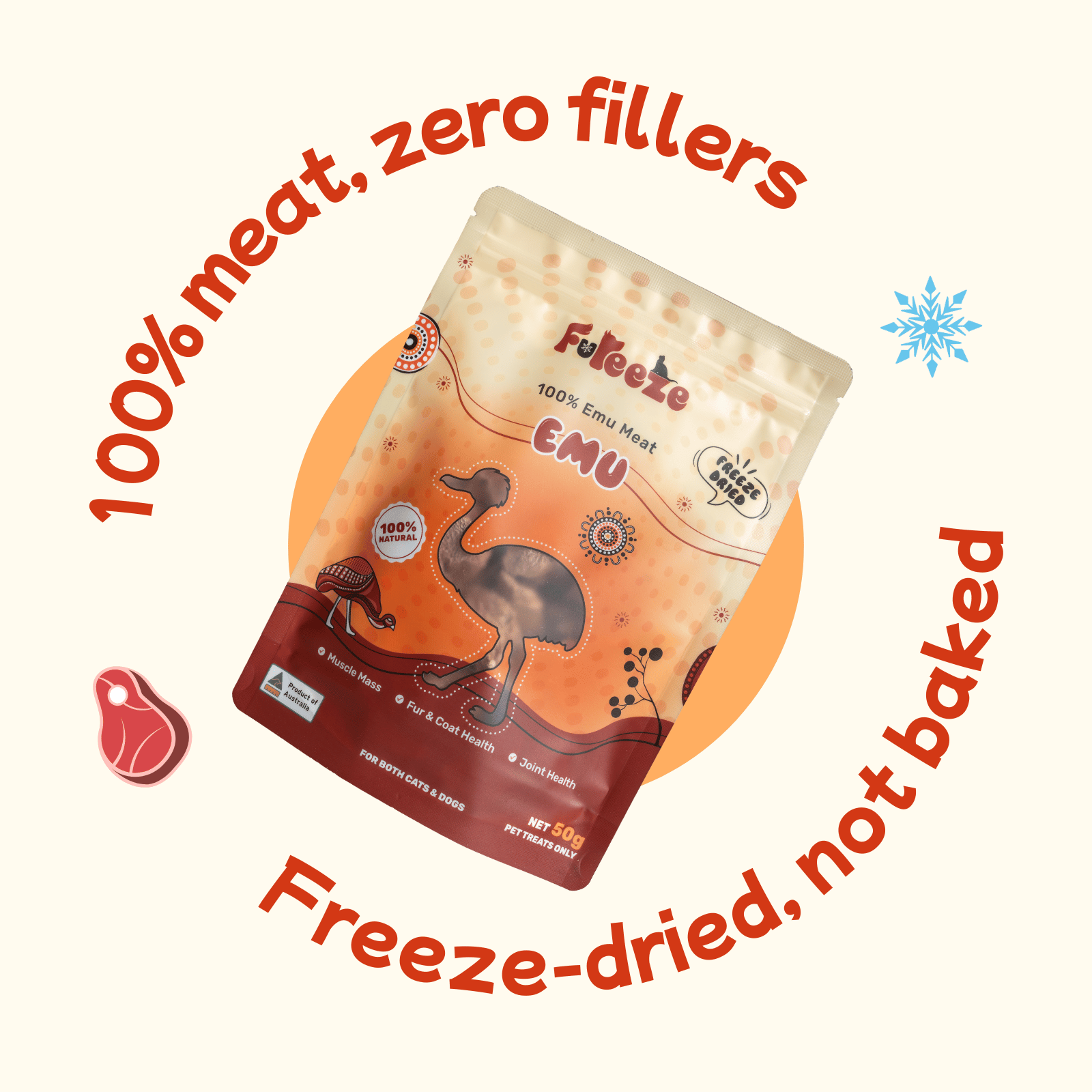 Freeze Dried Emu 50g