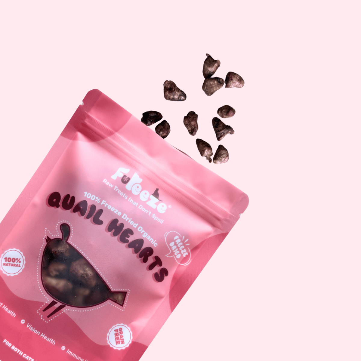 Freeze Dried Quail Hearts 40g