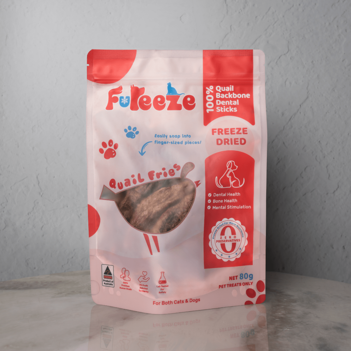 Freeze Dried Quail Fries 80g