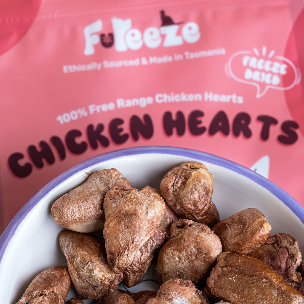 Freeze Dried Free Range Chicken Hearts By Fureeze™ 50g