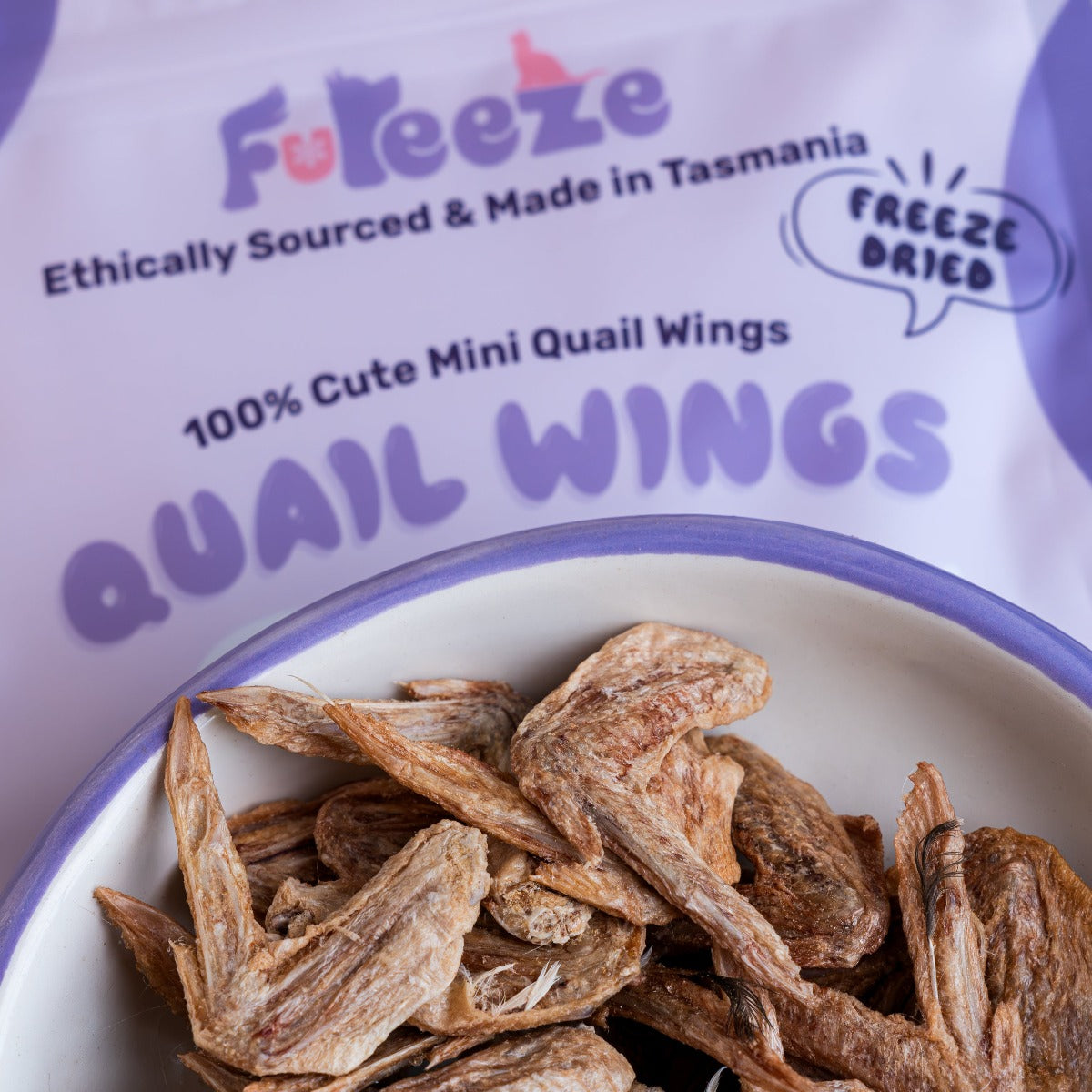 Freeze Dried Quail Wings By Fureeze™ 50g